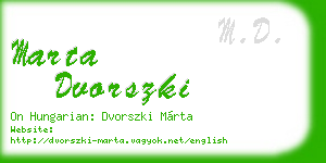marta dvorszki business card